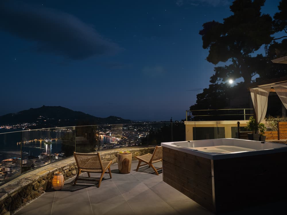 Strada Castello Villa - Stunning balcony deck facing the blue Ionian Sea